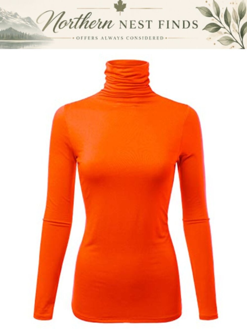 Fashionolic Women's Long Sleeve Turtleneck Pullover Sweater Rayon Spandex Made